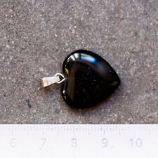 Pendentif Coeur OBSIDIENNE NOIRE 20 mm Pierre naturelle Protection Amour