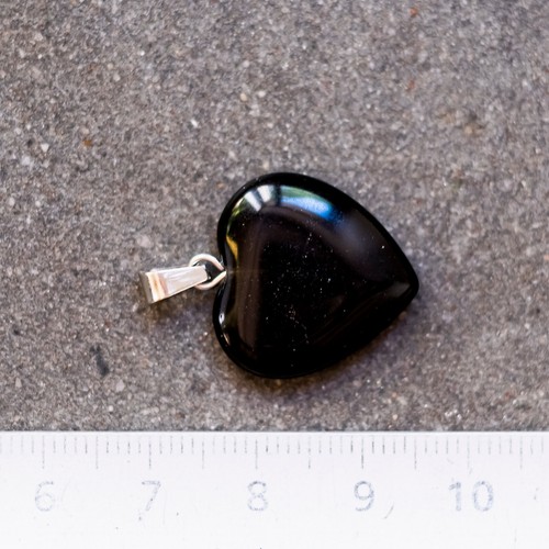 Pendentif coeur obsidienne - coeur,