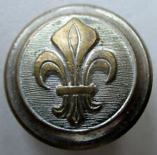 Bouton plat en métal argenté avec une leur de lys, de 15 mm