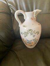 Ancien BROC PICHET CRUCHE St CLÉMENT tradition Vieux Moustier Oiseau Antique TBE