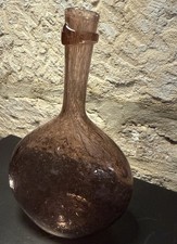 Ancienne Carafe Biot Couleur prune verre soufflé