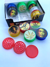 Job Lot 12PCS Herb Grinder Plastic Mix Bob Marley , Hemp
