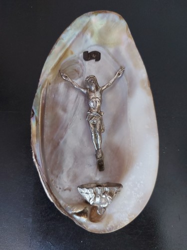 Ancien bénitier crucifix - bénitier,,
