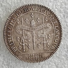 JETON ARGENT LOUIS XVI 1779 privilégiés du roi suivant la cour  syndic généraux