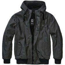 Brandit Veste Essential Homme Capuche Hiver Chaud Teddy Manteau anthracite