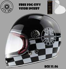 F656 CASQUE MOTO INTÉGRAL SUR ROUTE MOTO EN FIBRE DE VERRE ECE 22.06 UK NOIR AC