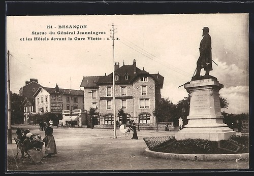 Cpa besancon statue - cpa,