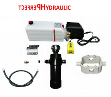 Vérin télescopique 5 étages inclinable hydraulique 8T, course 1050 mm 24V DC