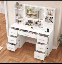 Large Dressing Table With Adjustable LED Lighting, Valentine's Day Gift,...
