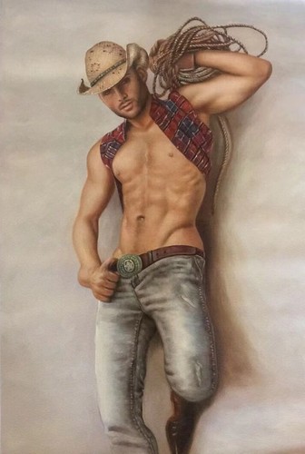 Tableau masculin huile - tableau , nu