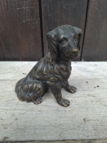 Chien épagneul bronze ancien - chien,