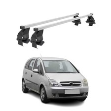 Barres de toit transversales pour Opel Meriva 2003-2009 Acier Gris