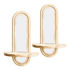  2 Pcs Étagères Murales En Bois Support De Plante À Porte-plante Suspendu