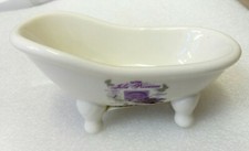 BAIGNOIRE PORTE SAVON EN CÉRAMIQUE A MOTIF ROSES OU LAVANDE