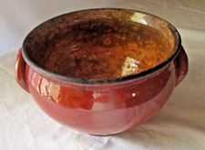 ANCIEN BOL TERRE CUITE  VERNISSEE POTERIE ART POPULAIRE -XIXè FRANCE -BE