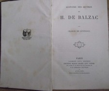 Histoire des Oeuvres de H. DE BALZAC - Charles De LOVENJOUL -Calmann-Levy 1879