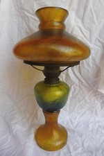 Lampe à Pétrole, de Table, Noble, vieux Lampe, Kralik Martele Verre , Signé