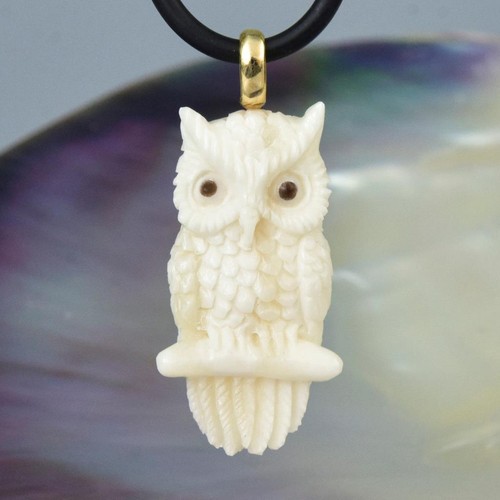 Pendentif hibou blanc - pendentif, en