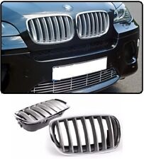 2 GRILLE DE CALANDRE CHROME ET GRIS TITANIUM BMW X5 E70 X6 E71 DE 2008 A 2014