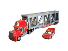 Disney Cars Camion Mack + Flash McQueen Métal 1/55 – Remorque Double Étage