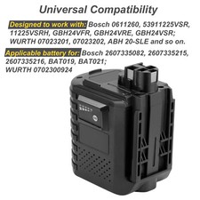 4Ah 24V Batterie pour Bosch BAT019 BAT020 BAT021 2607335216 2607335163 11225VSR
