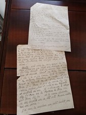 Lettre manuscrite mère d'Yvette 1918 - Correspondance intime guerre - Vintage