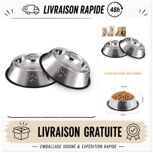 Gamelles chien inox