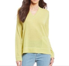 NWT Eileen Fisher V-Neck Box Wool Blend Top Sweater S Verbena $188