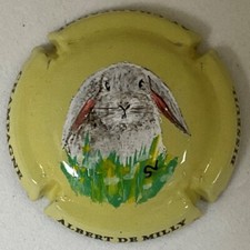 1 Capsule de champagne Peinte à La Main ALBERT DE MILLY, LAPIN