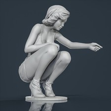 Unpainted resin figurine. Girl