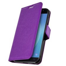 Housse Galaxy J3 2017 Etui Folio Portefeuille violet Fonction Support