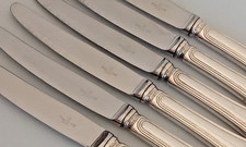 Orfèvre Ravinet d'Enfert Paris / Série de 6 couteaux de 23,5 cm en métal argenté