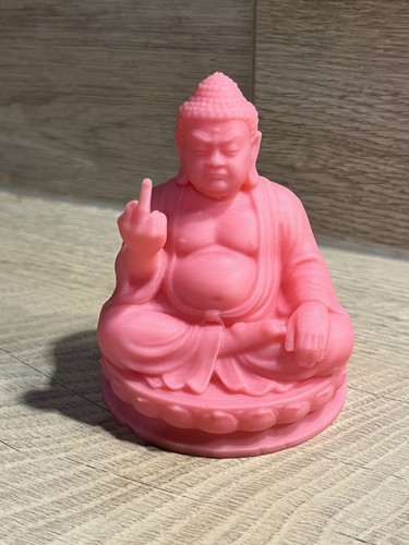 Statue bouddha rose doigt - rose, cm