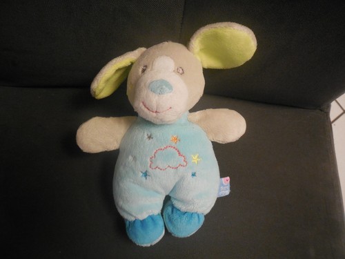 374 doudou peluche chien gris - doudou,