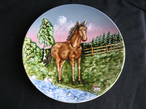 Beau grand plat majolique - en,