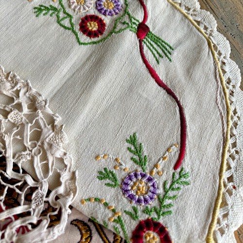 Lot ancien napperons broderie - ancien,