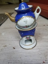 MINIATURE TISANIERE TEAPOT THEIERE EN PORCELAINE DE LIMOGES,peint à la main