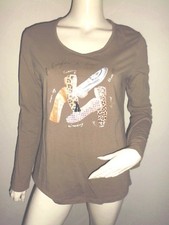 SWEAT FEMME RIVER WOODS VERT OLIVE A MOTIF ESCARPINS ET STRASS T:40