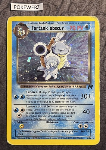 Carte pokémon tortank obscur - carte,