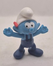 Figurine Peyo Les Schtroumpfs McDonald's 2018 Schtroumpf Bricoleur 7 cm - Usé