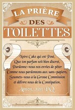 LA PRIERE DES TOILETTES WC HUMOUR DROLE WATER - TAILLE : 20cm - REF : TB152