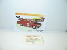 1 fiche + certif. DINKY TOYS