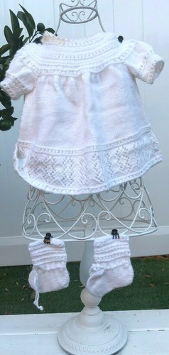 Set handmade knitted - , white