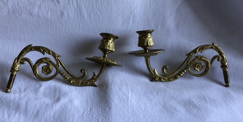 Paire bougeoirs ancien en - bougeoirs,