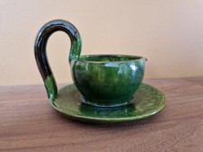 Aegitna à Vallauris Saucière en faience verte Gitna céramique Saltalamacchia