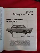 Revue Technique Opel Rekord 1700 S 1500 1700 A P2 P II Rta Opel Rekord 1.7 1.5