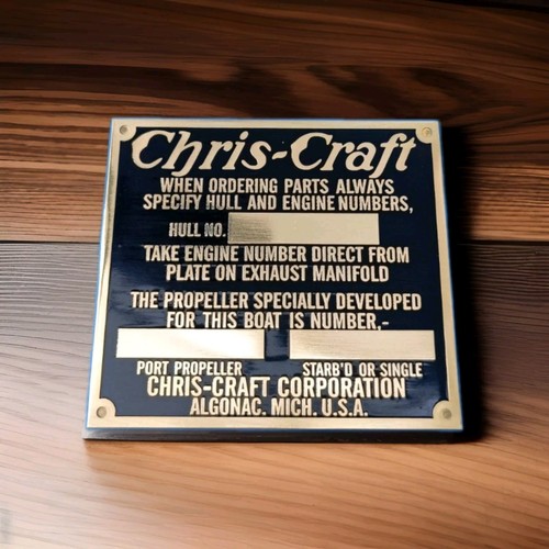 Plaque coque chris craft - plaque,