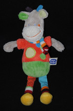 Peluche doudou vache girafe Zoé MOTS D'ENFANTS LECLERC orange vert 29 cm NEUF