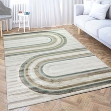 Tapis moderne crème beige vert brun poils courts brillant facile entretien salon