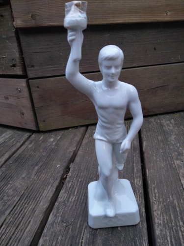 Statue porcelaine porteur - statue,
